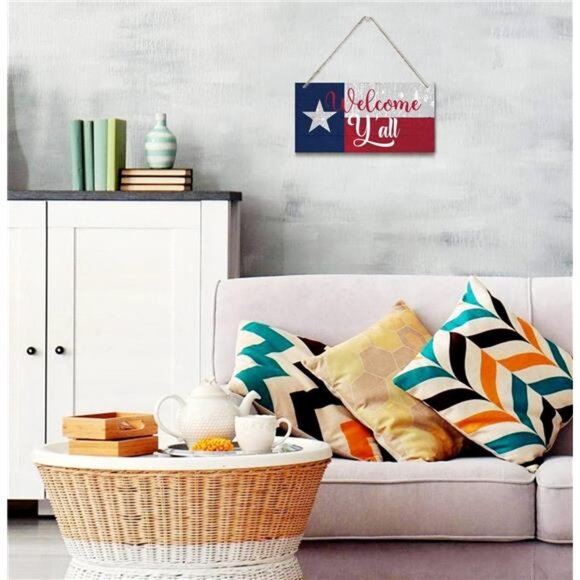 Welcome Y'all Decor Sign Hanging Wood Sign Home‎ Decorative Printed Wood Wall - Picture 5 of 6
